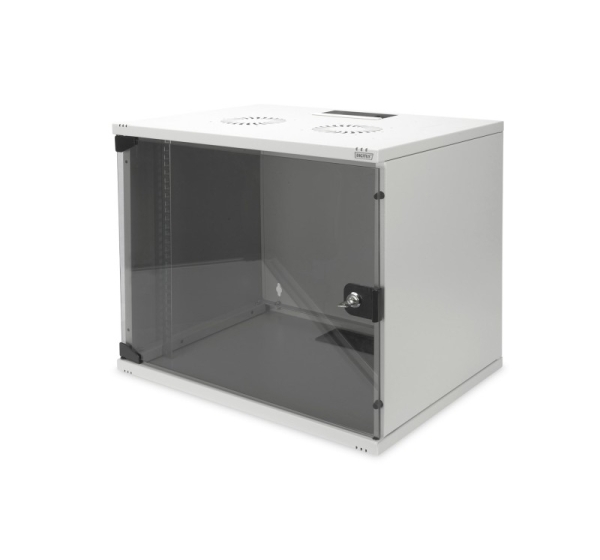 19" 9U SOHO Digitus wall-mounted cabinet, grey, glass door