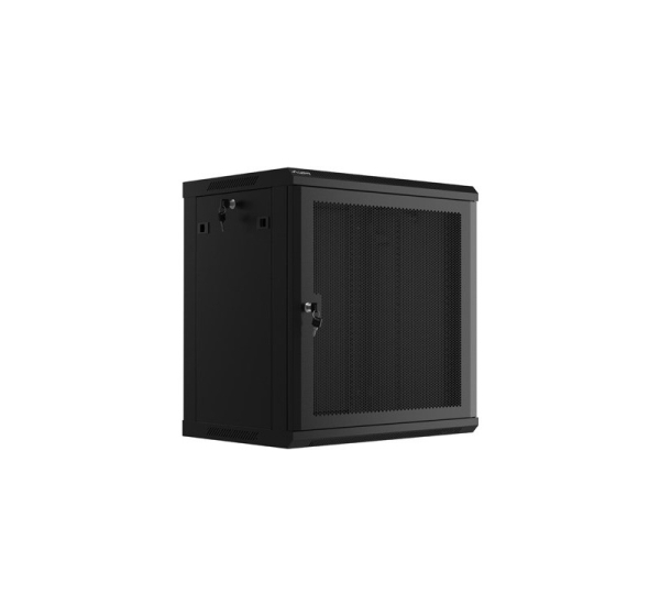 WALL-HUNG RACK CABINET 19" 12U 600X450 BLACK PERFORATED DOOR LANBERG (FLAT PACK)