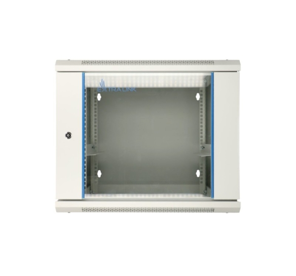 Extralink Rackmount cabinet 12U 600x600 AZH Gray wall mounted, swing type