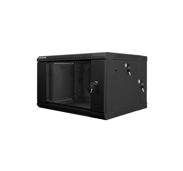 Lanberg WF02-6606-10B rack cabinet 6U Wall mounted rack Black