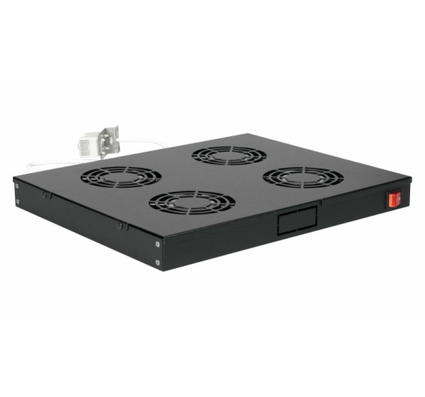 Equip Cooling Fans 19', 1U, 4FANS, RAL9005 Black