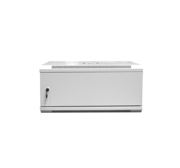Wall-mounted network cabinet 19" 4U rack 600x450, solid door, gray, undivided, folded, 60kg