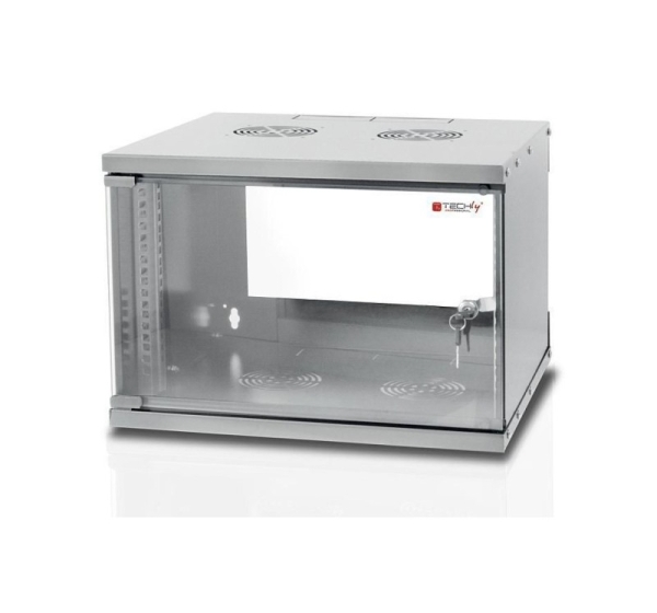Techly Wall Rack Cabinet 19 6U prof. 450 Grey Assembled" I-CASE EL-1006G45
