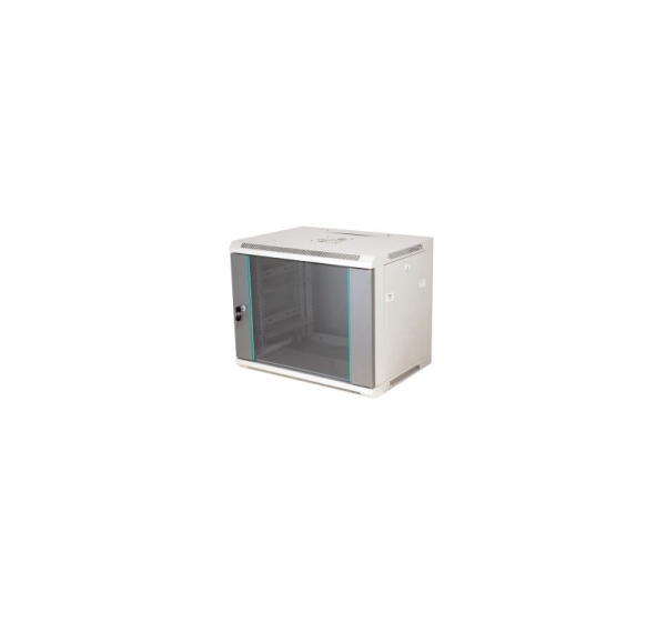 Q-LANTEC 19" 15U wall-mounted rack 600x450, glass door, grey