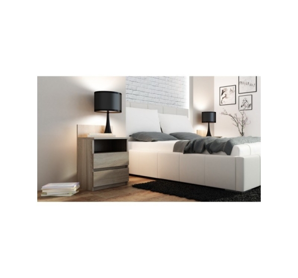 Topeshop M1 SONOMA MAT nightstand/bedside table 2 drawer(s) Oak