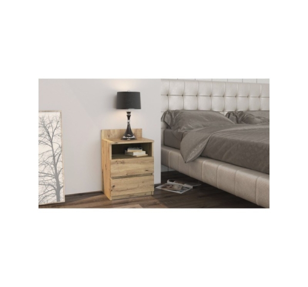 Topeshop M1 ARTISAN nightstand/bedside table 2 drawer(s) Oak