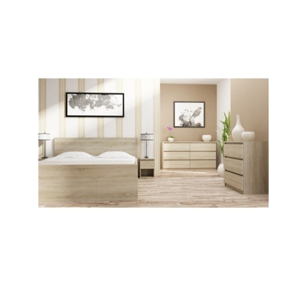 Topeshop M2 SONOMA nightstand/bedside table 2 drawer(s) Oak