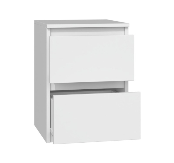 Topeshop M2 BIEL nightstand/bedside table 2 drawer(s) White