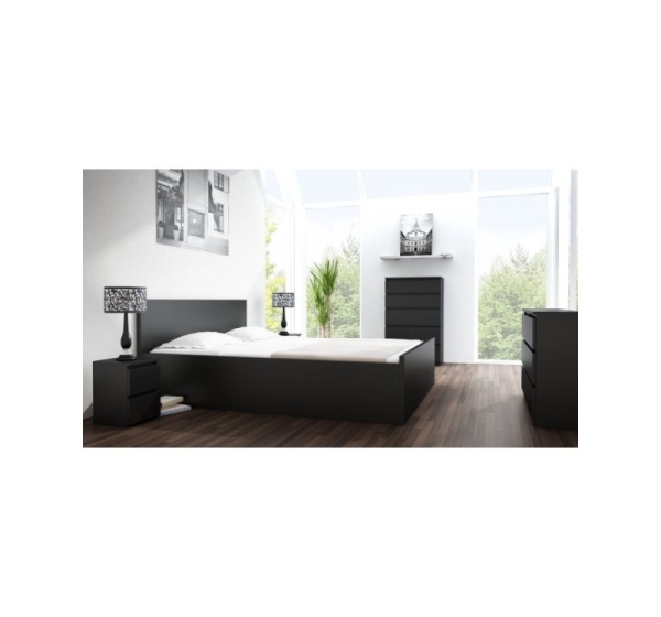 Topeshop M2 CZERŃ nightstand/bedside table 2 drawer(s) Black