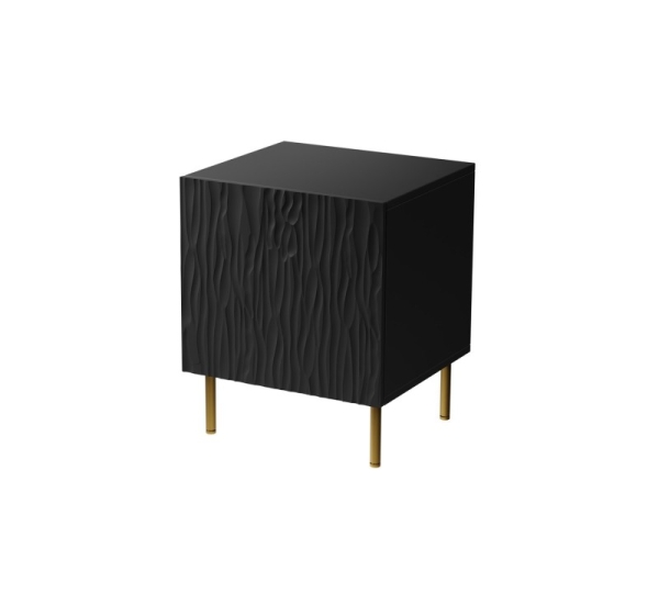 Bedside table 2 pcs. JUNGLE 53.5x40.5x44 black matt + golden legs