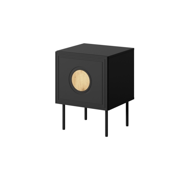 Bedside table 2 pcs. PALAZZO 44.5x40x59 black + oak craft