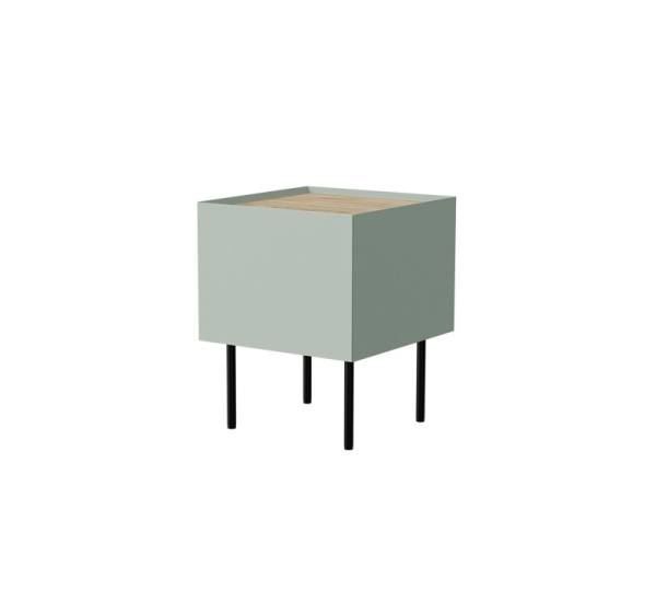 Cama Bedside table, 2 pcs. FELLINI 40x41x60 olive + oiled oak top