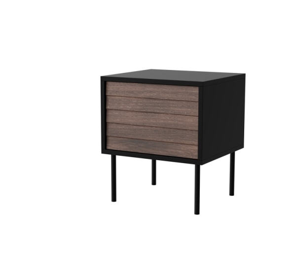 Bedside cabinet, 2 pcs. CORTINA 45x40x51 black/walnut
