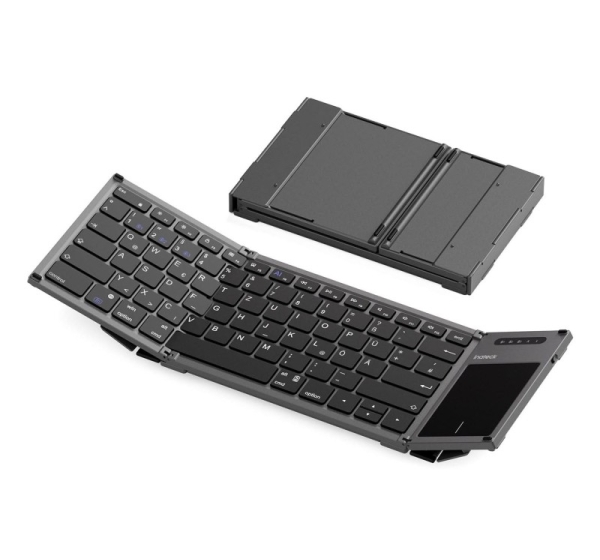 Inateck KB06101_STEEL GRAY keyboard Home RF Wireless + Bluetooth QWERTZ English Black