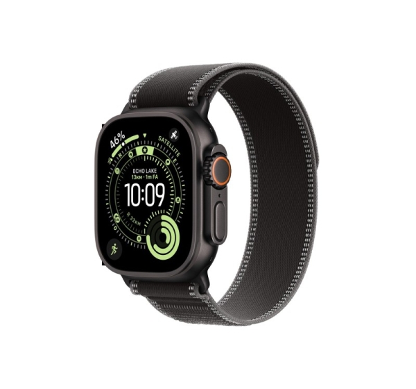 Apple Watch Ultra 3 GPS + Cellular 49mm Black Titanium Case with Black/Charcoal Trail Loop - M/L