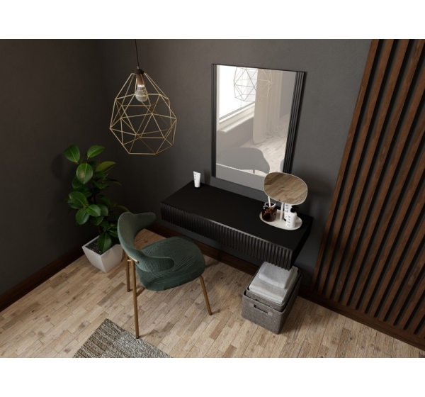 Dressing table with mirror PAFOS 80x41.6x100 mat black