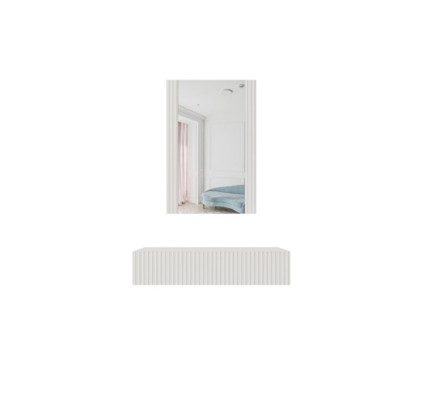 Dressing table with mirror PAFOS 80x41.6x100 white matte