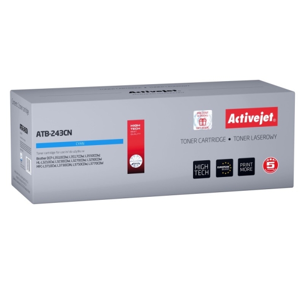Activejet ATB-243CN toner (replacement for Brother TN-243C; Supreme; 1000 pages; cyan)