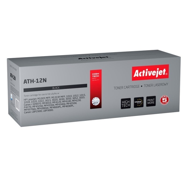 Activejet ATH-12N Toner (replacement for HP 12A Q2612A, Canon FX-10; Supreme; 2000 pages; black)