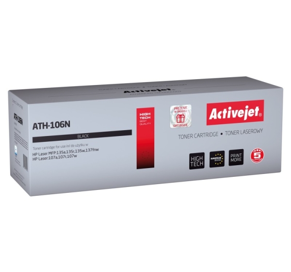 Activejet ATH-106N toner (replacement for HP 106A W1106A; Supreme; 1000 pages; black)