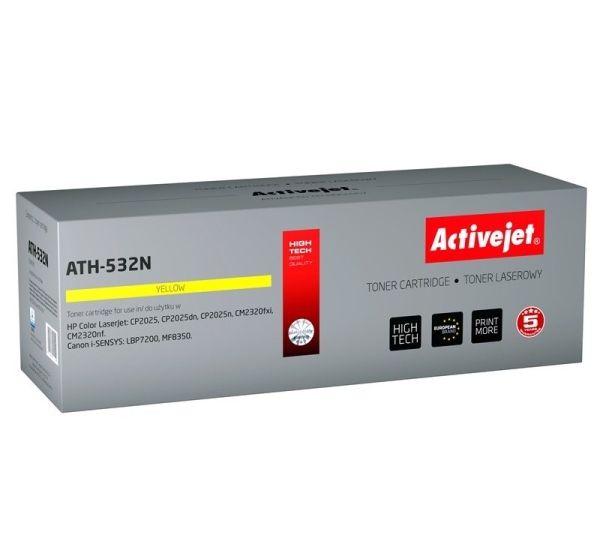 Activejet ATH-532N Toner (replacement for HP 304A CC532A, Canon CRG-718Y; Supreme; 2900 pages; yellow)
