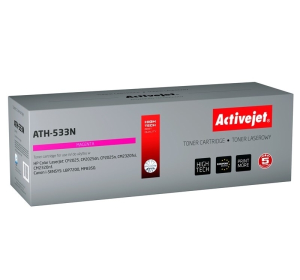 Activejet ATH-533N Toner (replacement for HP 304A CC533A, Canon CRG-718M; Supreme; 2900 pages; magenta)