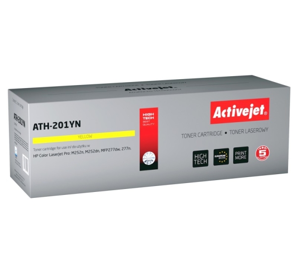 Activejet ATH-201YN toner for HP printer HP 201A CF402A CRG045 replacement; Supreme; 1400 pages; yellow