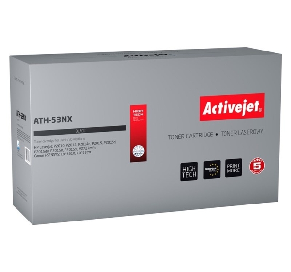 Activejet ATH-53NX Toner (replacement for HP 53X Q7553X, Canon CRG-715H; Supreme; 7900 pages; black)