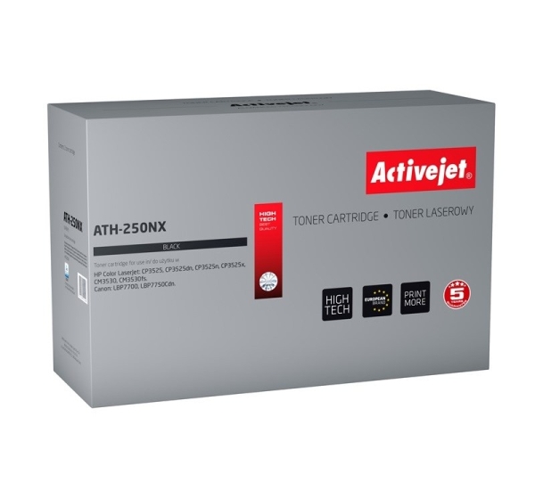 Activejet ATH-250NX toner (replacement for HP 504X CE250X, Canon CRG-723HB; Supreme; 10500 pages; black)