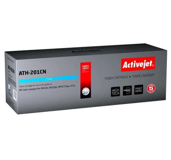 Activejet ATH-201CN toner for HP printer HP 201A CF401A CRG045 replacement; Supreme; 1400 pages; cyan