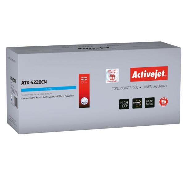 Activejet ATK-5220CN Toner (replacement for Kyocera TK-5220C; Supreme; 1200 pages; cyan)