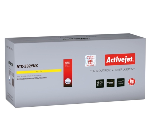 Activejet ATO-332YNX toner (replacement for OKI 46508709; Supreme; 3000 pages; yellow)