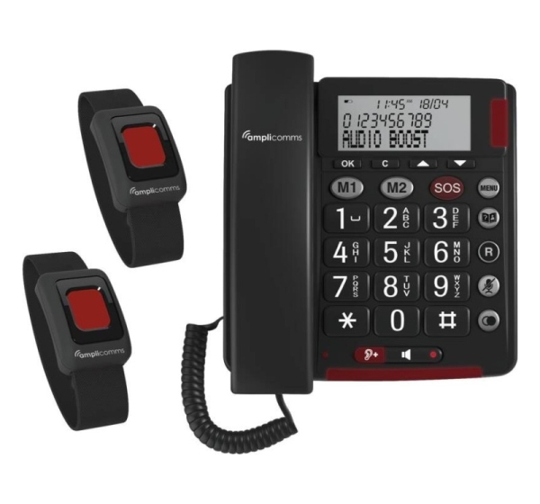 amplicomms BigTel 50 Alarm Plus Duo Analog telephone Caller ID Dark Grey