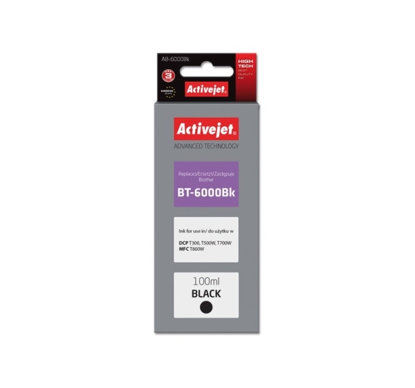 Activejet AB-6000Bk Ink Bottle (Replacement Brother BT-6000BK; Supreme; 100 ml; black)