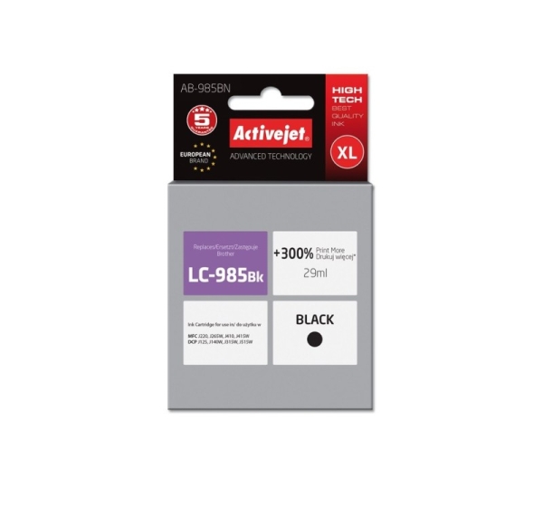 Activejet AB-985BN ink (replacement for Brother LC985Bk; Supreme; 29 ml; black)