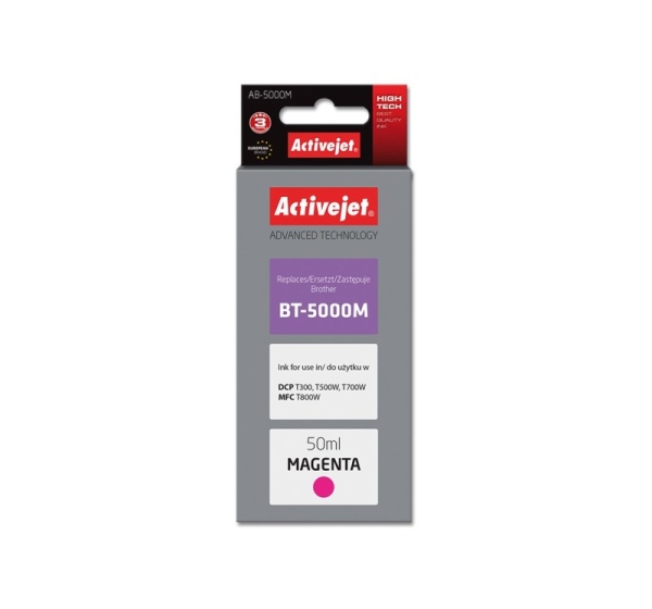 Activejet AB-5000M Ink Bottle (Replacement Brother BT-5000M; Supreme; 50 ml; 5000 pages, magenta)
