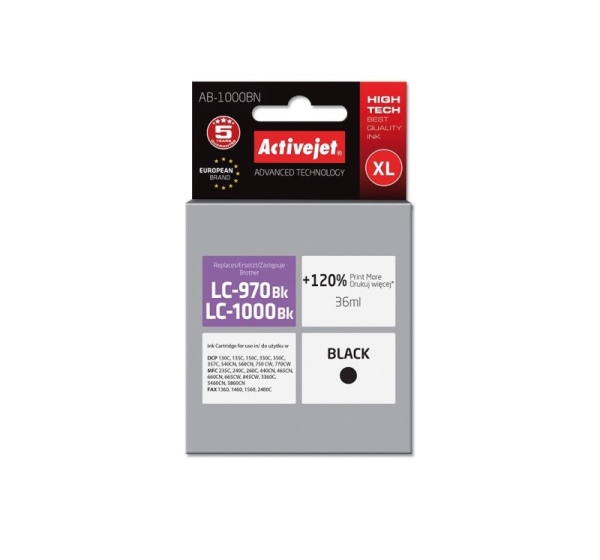 Activejet AB-1000BN ink (replacement for Brother LC1000/LC970Bk; Supreme; 35 ml; black)