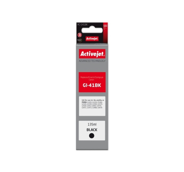 Activejet AC-G41Bk Ink Bottle (Replacement Canon GI-41BK 4528C001; Supreme; 135 ml; Black)
