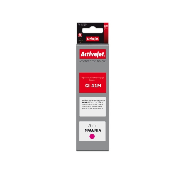 Activejet AC-G41M Ink Bottle (Replacement Canon GI-41M 4544C001; Supreme; 70 ml; Magenta)