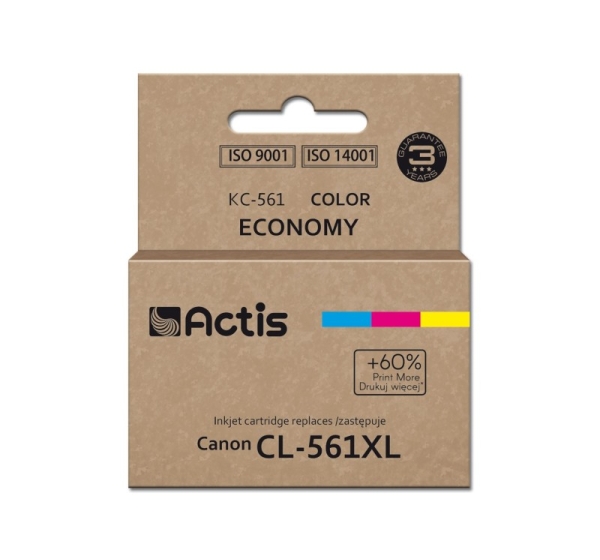 Actis KC-561 Ink (replacement for Canon CL-561XL; Supreme; 18 ml; cyan, magenta, yellow). Prints 60% more than OEM.