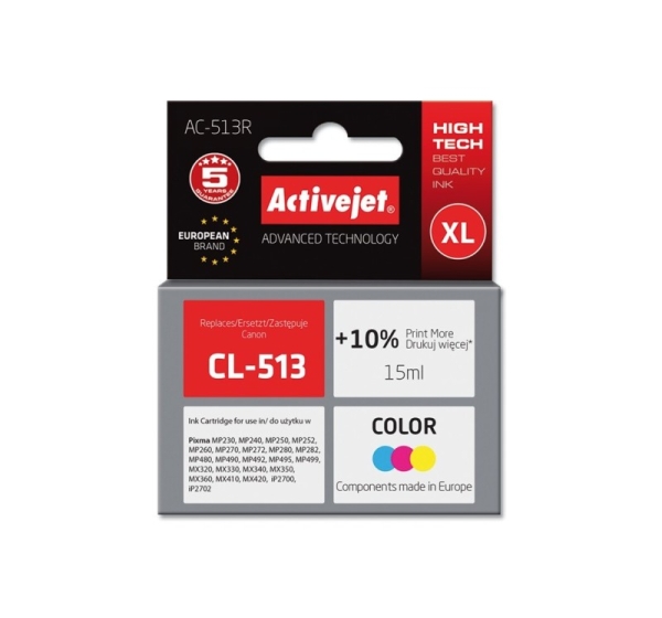 Activejet AC-513R Ink (replacement for Canon CL-513; Premium; 15 ml; color)