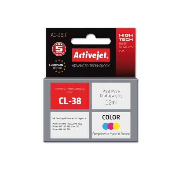 Activejet AC-38R Ink (replacement for Canon CL-38; Premium; 12 ml; color)