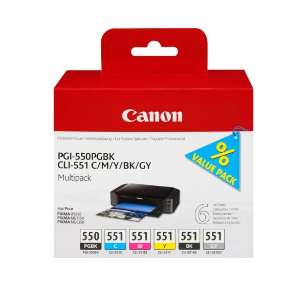 Canon PGI-550/CLI-551 PGBK/C/M/Y/BK/GY