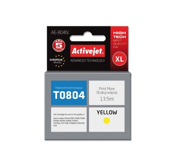 Activejet AE-804N ink (replacement for Epson T0804; Supreme; 13,5 ml; yellow)