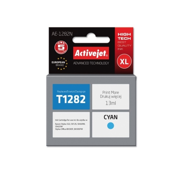 Activejet AE-1282N Ink (replacement for Epson T1282; Supreme; 13 ml; cyan)
