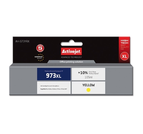Activejet AH-973YRX ink (replacement for HP 973XL F6T83AE; Premium; 105 ml; yellow)