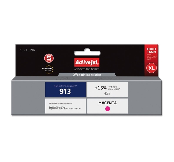 Activejet AH-913MR ink (replacement for HP 913 F6T78AE; Premium; 45 ml; magenta)