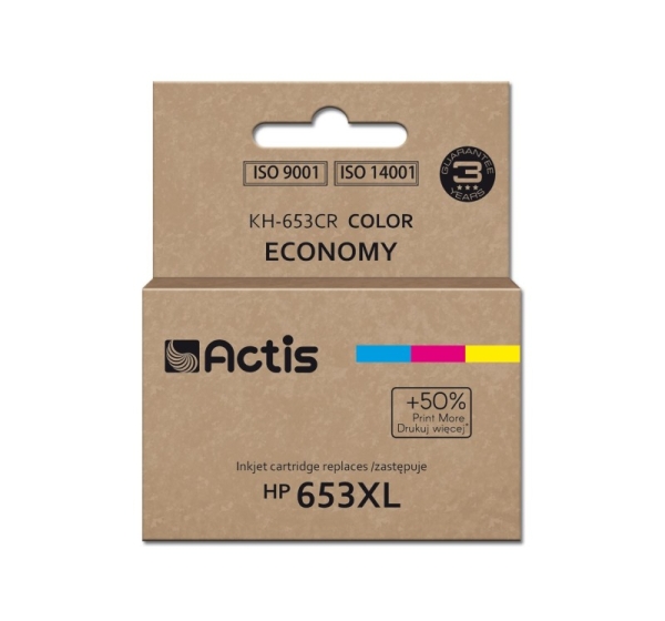 Actis KH-653CR Ink (replaces HP 653XL 3YM74AE; Premium; 18ml; 300 pages; color)