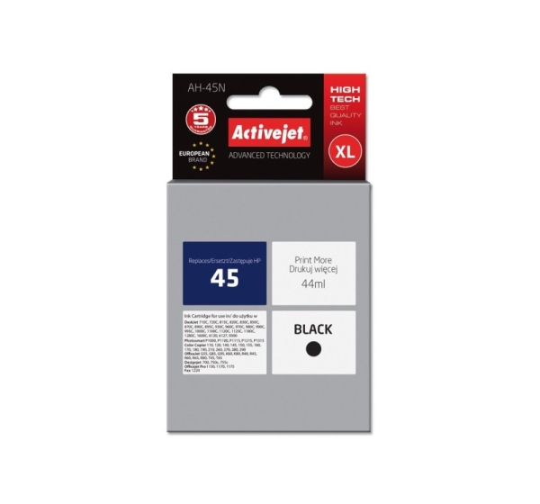 Activejet AH-45N Ink cartridge (replacement for HP 45 51645A; Supreme; 44 ml; black)