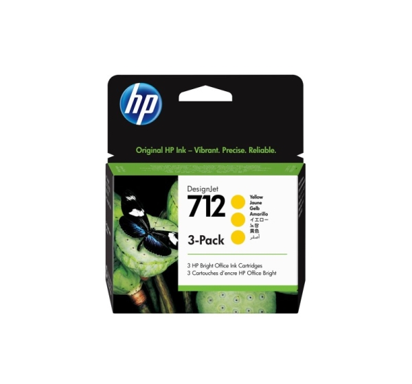 HP 712 3-pack 29-ml Yellow DesignJet Ink Cartridge